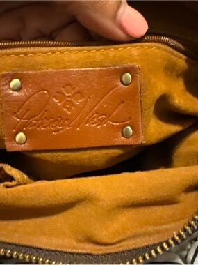 Patricia Nash Tan Suede Shoulder Bag (Leather Logo Inside)